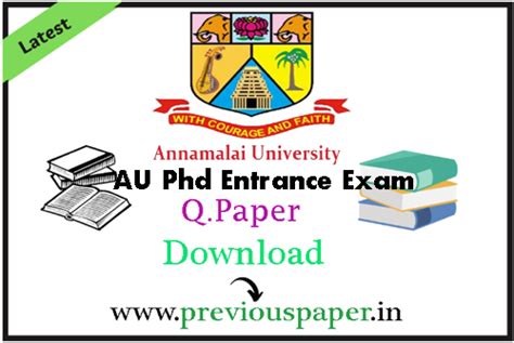 Annamalai University Phd Entrance Exam Model Question Papers Download