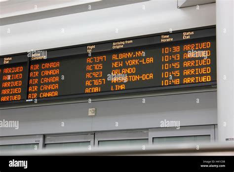 airplane flight arrivals, Pearson airport, Toronto, Canada Stock Photo ...