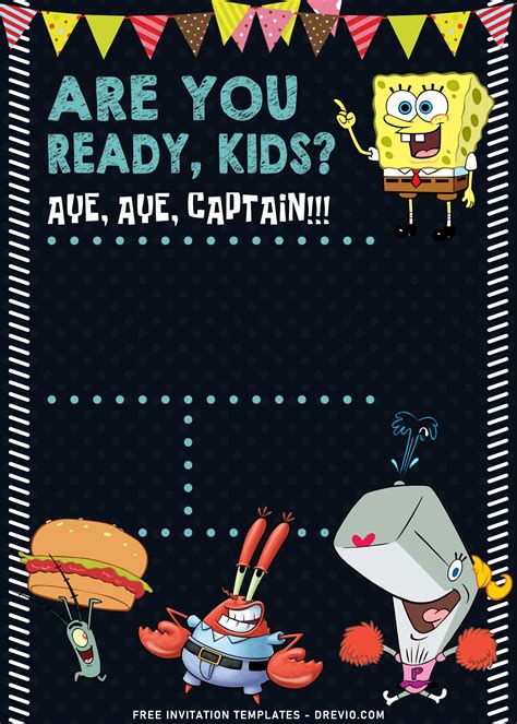 Spongebob Birthday Invitations Templates