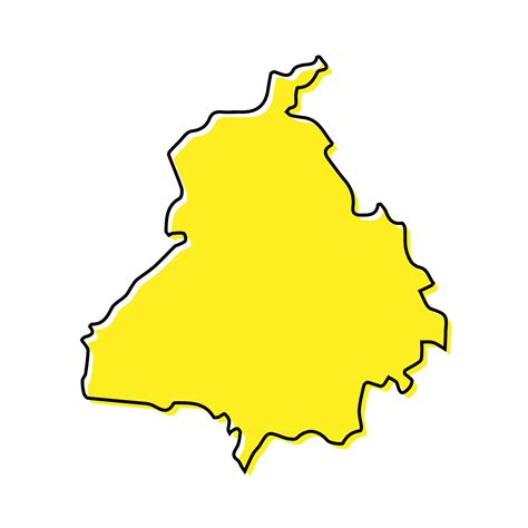 Simple outline map of Punjab is a state of India. 21833731 Vector Art ...