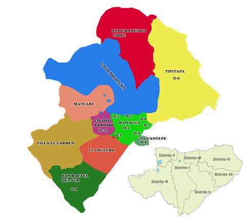 Mapa De Managua Y Sus Municipios