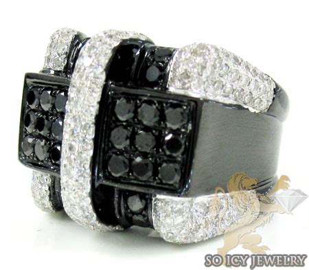 Buy Mens 10k Black Gold Black Diamond Pinky Ring 2.81ct Online at SO ICY JEWELRY