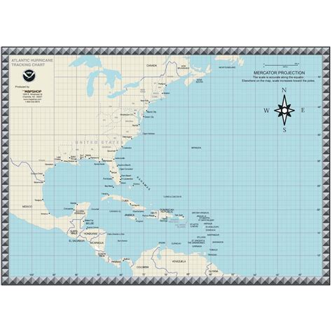 Hurricane Tracking Chart by MapShop - The Map Shop