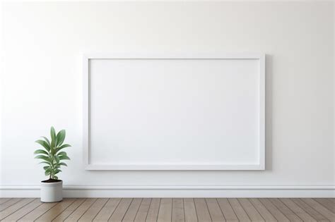 Premium AI Image | a white frame on a wall with a plant in it