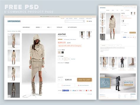 eCommerce Product Page Template Free PSD – Download PSD