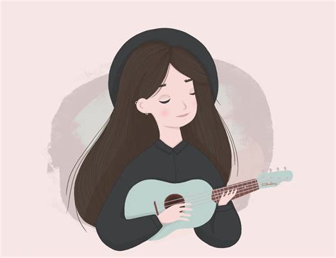 Girl & ukulele by ANAKARA on Dribbble