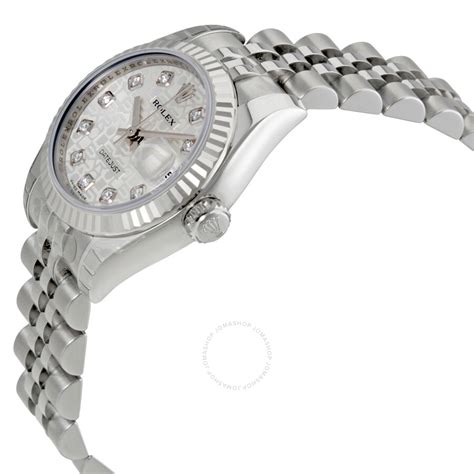 Rolex Lady Datejust 26 Silver Dial Stainless Steel Jubilee Bracelet Automatic Watch 179174SJDJ ...