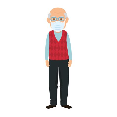 old man with face mask isolated icon 4831639 Vector Art at Vecteezy