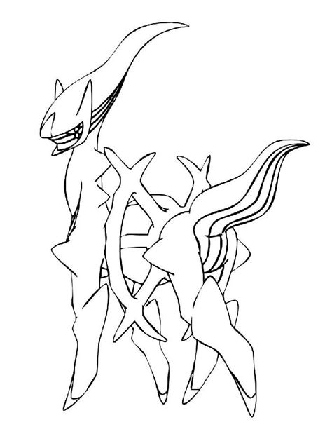 Arceus line art coloring page