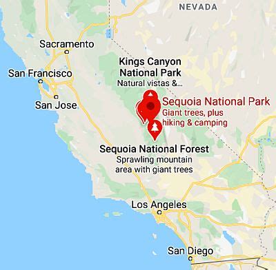 Printable Map Of Sequoia National Park