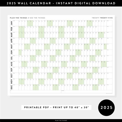 2025 Wall Calendar Downloadable Free - Shae Yasmin