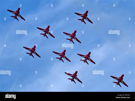 Red Arrows Display Team Stock Photo - Alamy