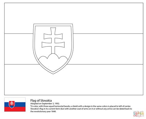 Flag of Slovakia coloring page | Free Printable Coloring Pages