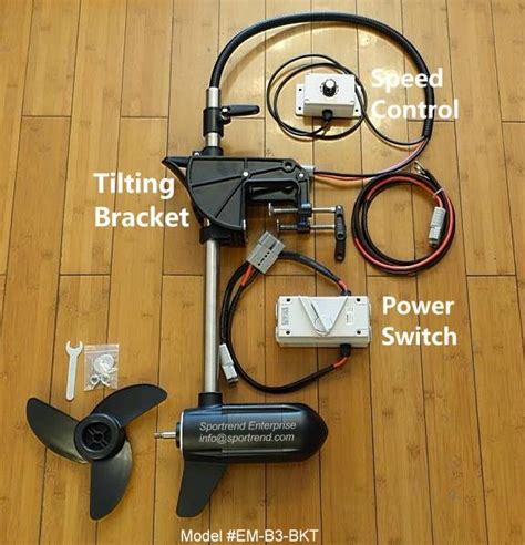 Electric Thruster Trolling Motor with Speed Controller & Bracket for ...