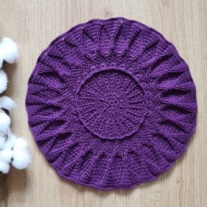 Purple Crochet Doily Coffee Table Decor Grandma Gift - Etsy