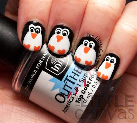 Penguin Nail Art - The Little Canvas