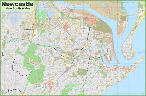 Large Detailed Map Of Newcastle 91A