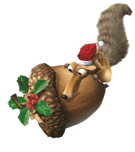 Ice Age character Scrat with Christmas Acorn transparent PNG - StickPNG