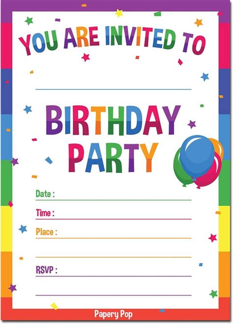 Free Birthday Invitation Templates Online - Printable Birthday Cards