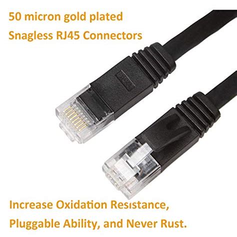 Ethernet Cable 100 ft 2 PACK, DAYEDZ Cat 6 Flat Cable Ethernet Cord, Slim Long Cat6 High Speed ...