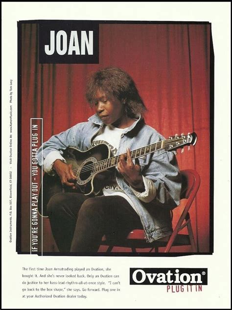 Joan Armatrading Ovation Adamas guitar 8 x 11 advertisement 1988 ad print #Ovation | Ovation ...