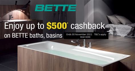 Bette Baths & Basins Cashback Promotion - Just Bathroomware