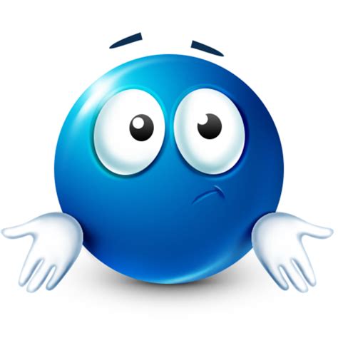 a blue ball with eyes and hands on its face