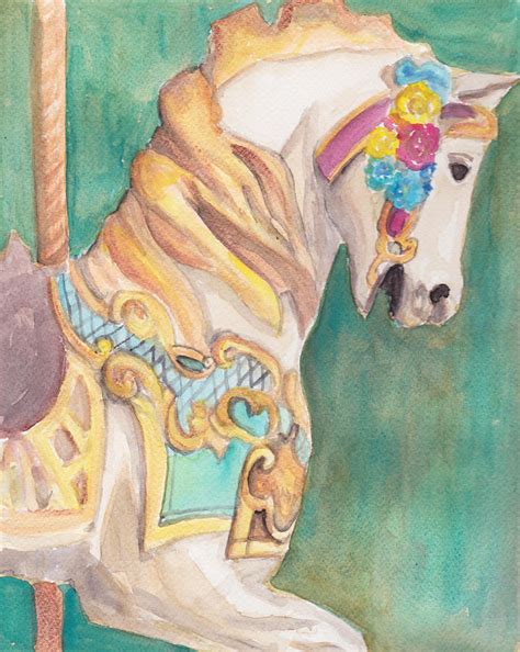 Carousel Horse Painting by Michelle Maher - Pixels