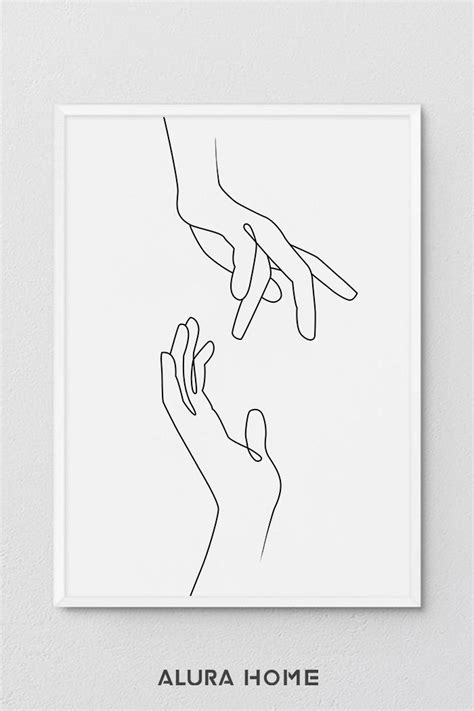 Hand Line Drawing Print One Line Drawing Hands Feminist | Etsy | Line ...