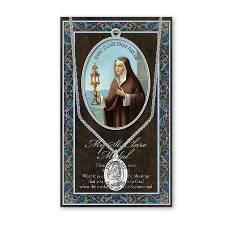 Saint Clare Biography Pamphlet and Patron Saint Medal