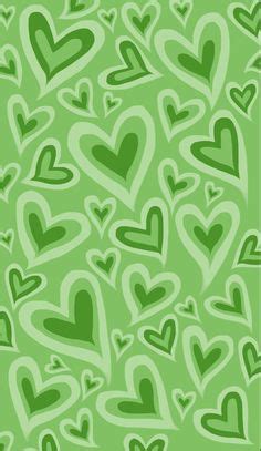 Green hearts aesthetic wallpaper in 2021 | Iphone wallpaper pattern ...