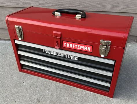 SEARS, CRAFTSMAN TOOL Chest, Three Drawer, portable Red, 20" x 13" x 9" $59.89 - PicClick