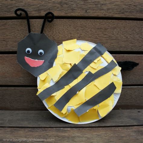 Paper plate bee craft activity - Laughing Kids Learn