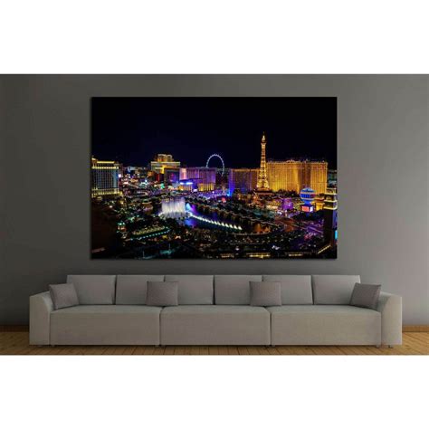 Las Vegas strip in Nevada №1103 Ready to Hang Canvas Print – Zellart ...