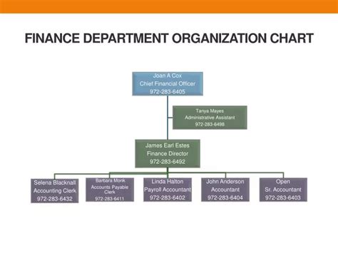 PPT - FINANCE DEPARTMENT ORGANIZATION CHART PowerPoint Presentation, free download - ID:3165985