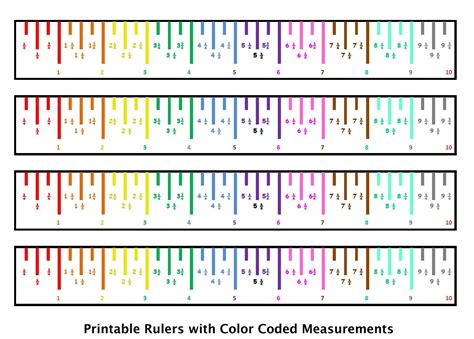 Printable Color Coded 1 Inch Ruler Printable Ruler Actual Size - Photos