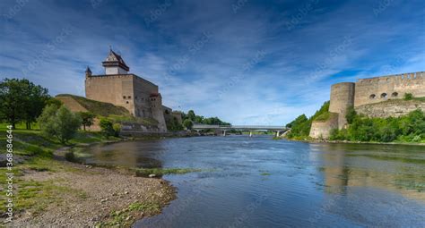 Narva, on the Narva river, at the eastern extreme point of Estonia, at ...