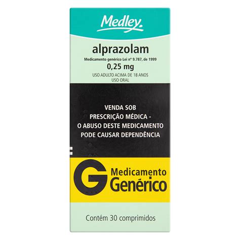 ALPRAZOLAM 0,25MG MEDLEY CAIXA 30 COMPRIMIDOS - GTIN/EAN/UPC 7896422516990 - Cadastro de Produto ...