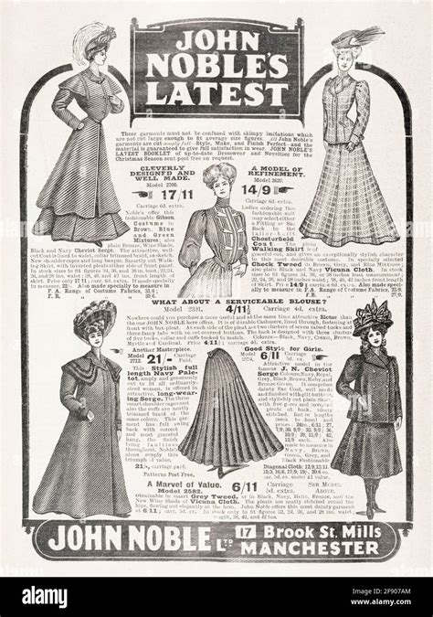 Old vintage Victorian newsprint clothes / fashion advert from 1907 ...