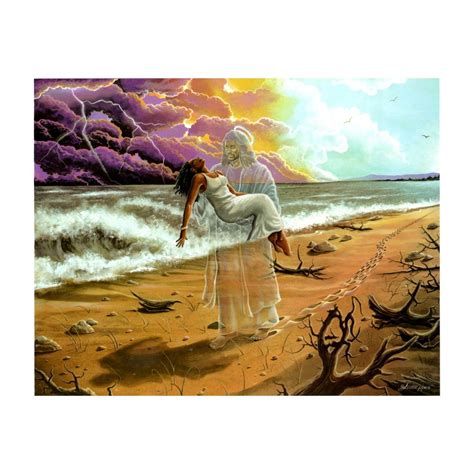 Footprints in the Sand (Female) by Lester Kern (Black Jesus) | The Black Art Depot