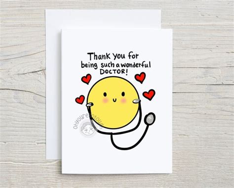 Doctor Thank You Card Funny Doctor Thank You Gift Doctor | Etsy