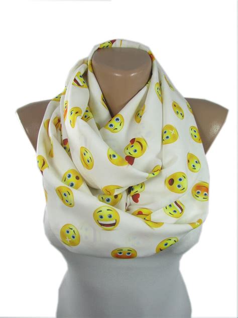 Emoji Scarf Women Smiley Infinity Scarf Christmas Gift for Her | Etsy