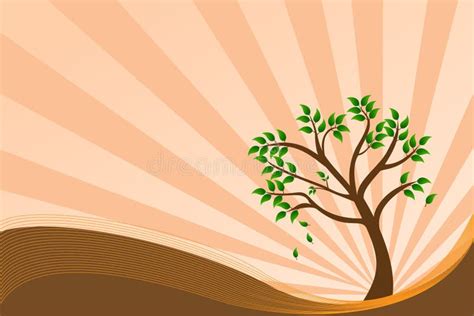 Tree Background, Vector Illustration Stock Illustration - Illustration of season, horizontal ...