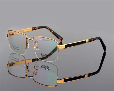 54 18 140 Men Brand Designer Half rim Alloy Eyeglasses Spring Hinge ...