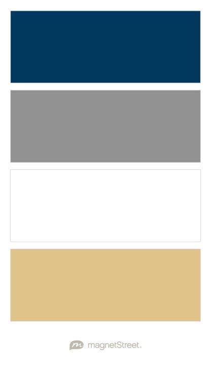 Navy, Custom Gray, White, and Gold Wedding Color Palette - custom color ...