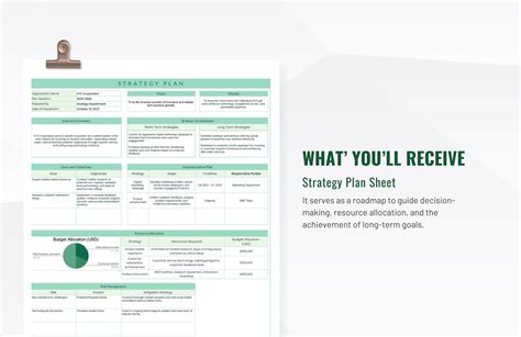 Strategy Plan Template in Excel, Google Sheets - Download | Template.net