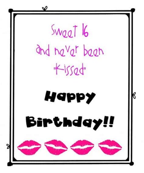 Sweet 16 birthday gift tags