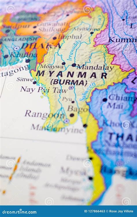 Map of Myanmar o Burma stock image. Image of naypyidaw - 127866463