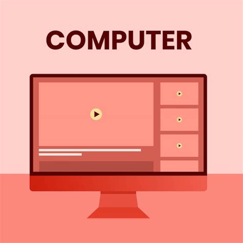 Premium Vector | Flat personal computer red background