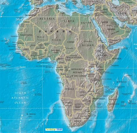 Physical Map of Africa